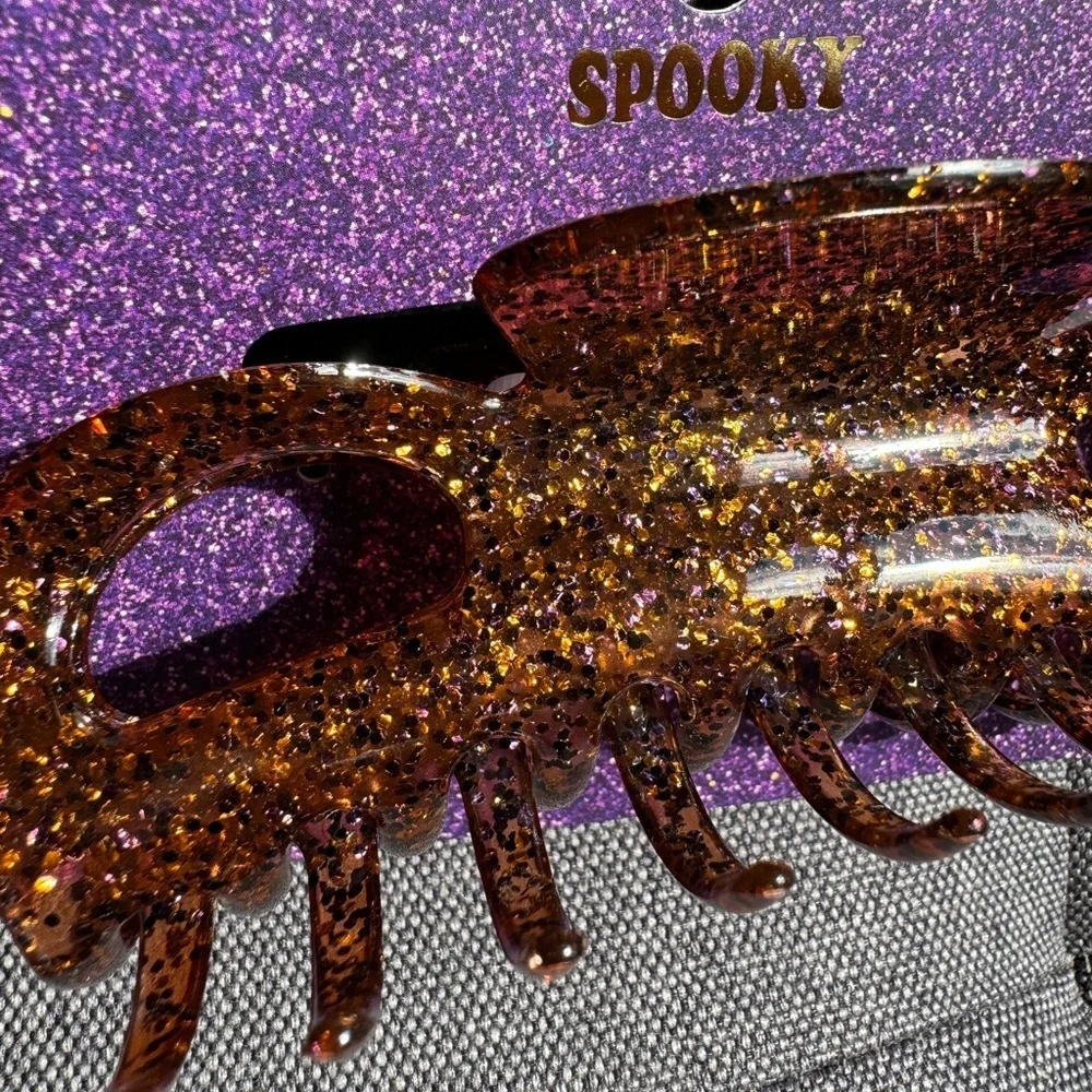 Target Spooky Jumbo Glitter Claw Hair Clip - Orange